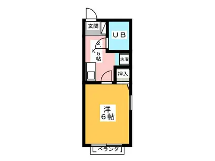 K・G・A(1K/2階)の間取り写真