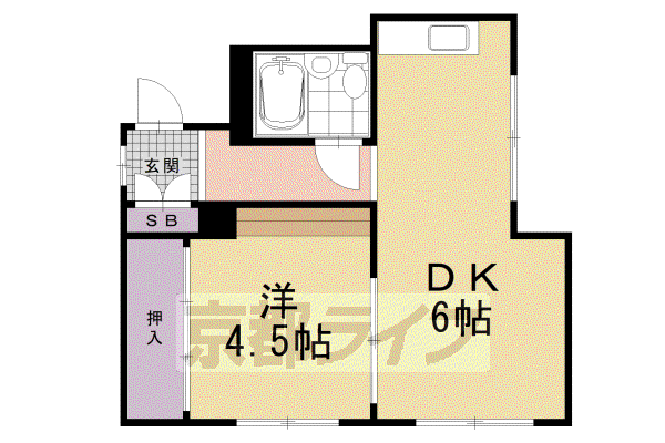 室町マンション(1DK/3階)の間取り写真