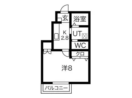 WEAL上野町(1K/1階)の間取り写真