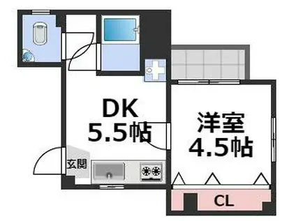 新川橋ビル(1DK/3階)の間取り写真