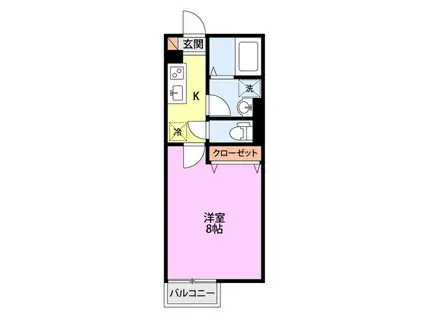 ＪＲ白新線 豊栄駅 車で13分 2階建 築21年(1K/2階)の間取り写真