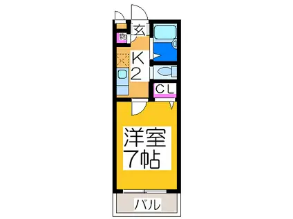 グランエクセル北花田(1K/1階)の間取り写真