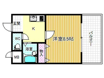 アプローズ堂島ーー(1K/4階)の間取り写真