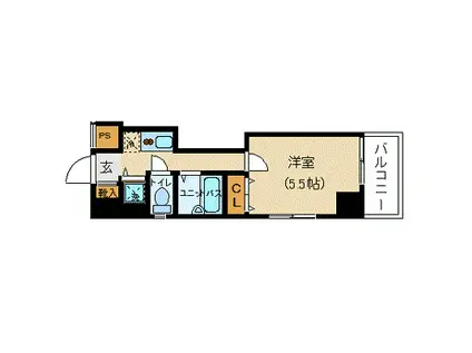 スカイコートヌーベル神田(1K/7階)の間取り写真