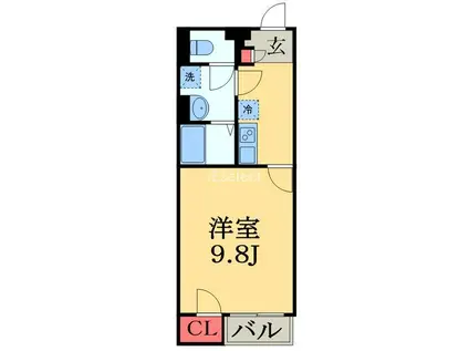 LNスフィア田中(1K/2階)の間取り写真