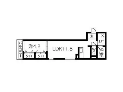 竜美丘RESIDENCE(1LDK/2階)の間取り写真
