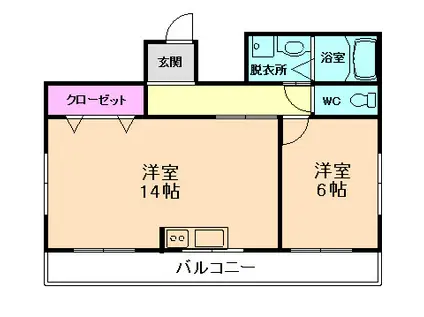 タウンズマンション下村(1LDK/4階)の間取り写真