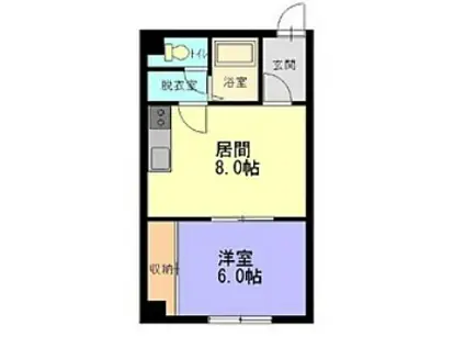 日昇ビル(1LDK/3階)の間取り写真