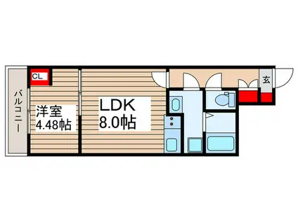 カインドネス上福岡ノース(1LDK/2階)の間取り写真