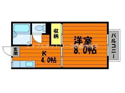 ラフォーレ足高 I(1K/1階)の間取り写真