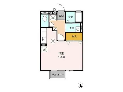 サンテラス雲雀ヶ丘(ワンルーム/1階)の間取り写真