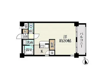 05アーバン佐々木36(1LDK/4階)の間取り写真