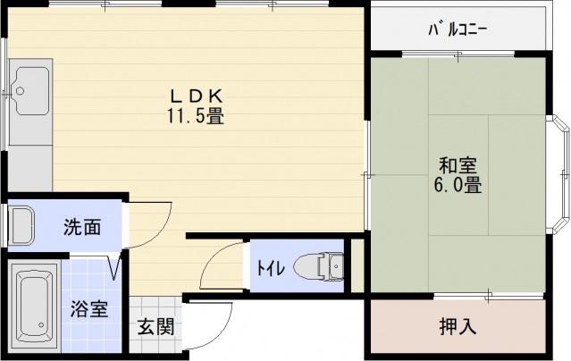 藤井寺ST HILL(1LDK/2階)の間取り写真