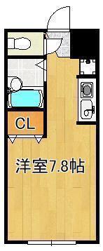 LEGEND181 B棟(ワンルーム/1階)の間取り写真