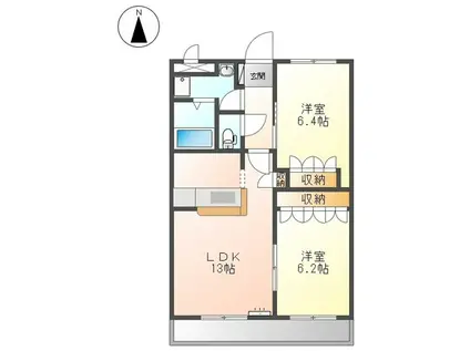 アンビエンテ(2LDK/1階)の間取り写真