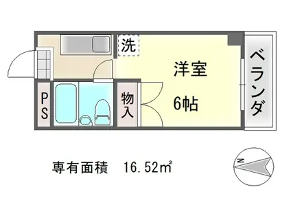 アメニティ聖護院(1K/2階)の間取り写真