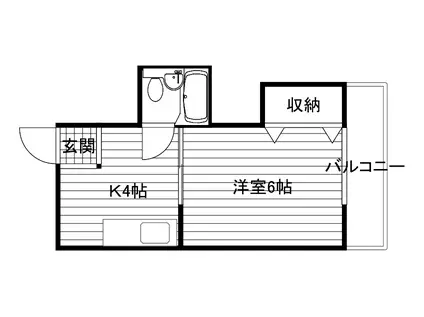 平岡ビル(1K/3階)の間取り写真