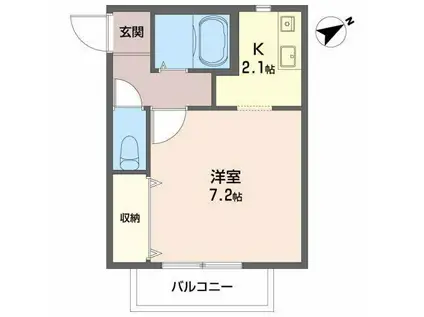 メゾン・ノルト(1K/2階)の間取り写真