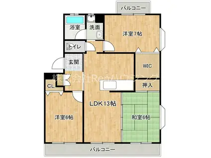 メゾンサンテラスA(3LDK/1階)の間取り写真