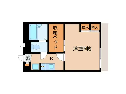 レオパレスアムール(1K/2階)の間取り写真