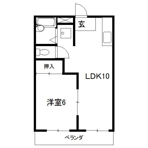 メロータウン(1LDK/1階)の間取り写真