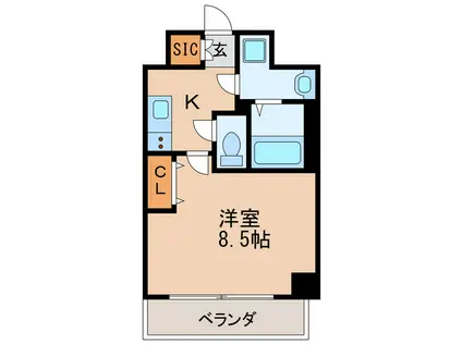 レジデンシア泉I(1K/2階)の間取り写真