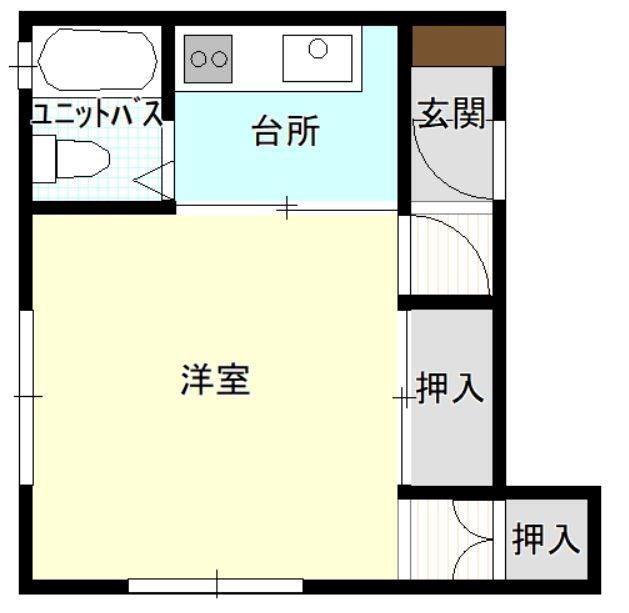 メゾンエスポワール(1K/2階)の間取り写真