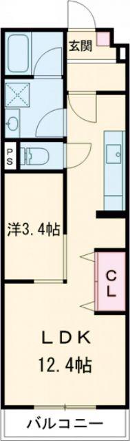 ピア旭町(1LDK/2階)の間取り写真