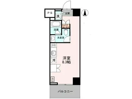 VISTA GRANDE東灘(ワンルーム/6階)の間取り写真