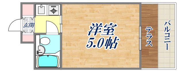 NEOダイキョー甲子園口(ワンルーム/1階)の間取り写真