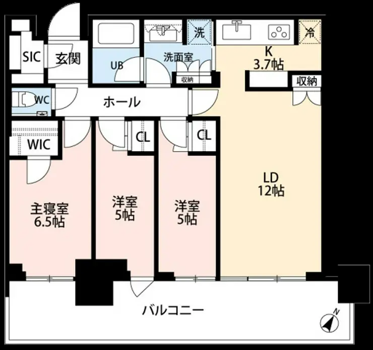 パークタワー勝どきミッド 22階階 間取り