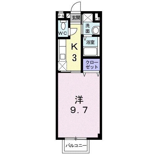MIONA.12(1K/1階)の間取り写真