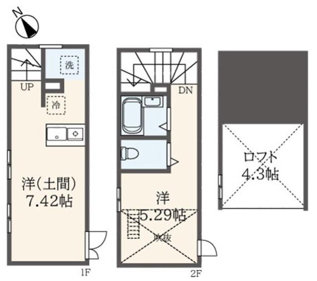 DOMAガレージハウス(1DK/1階)の間取り写真