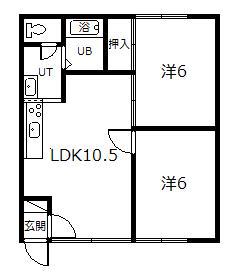 アプリコットハウス(2LDK/2階)の間取り写真