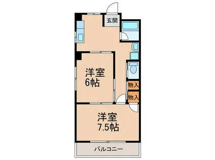 グランメール六十谷II(2DK/3階)の間取り写真