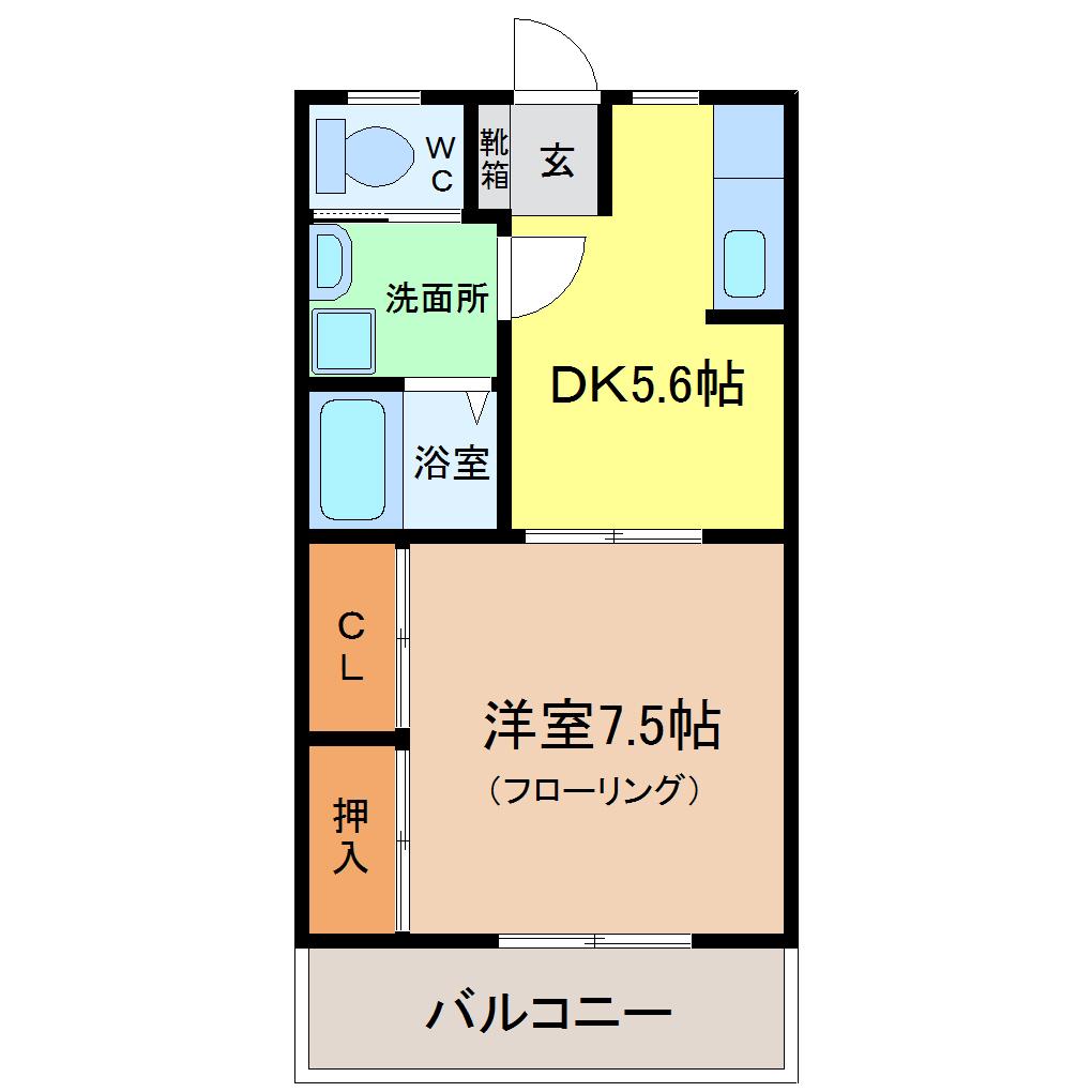 フォレストB/B(1DK/4階)の間取り写真