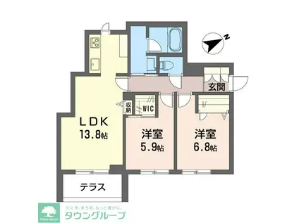 エクラージュ(2LDK/1階)の間取り写真