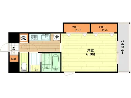 アクアプレイス梅田III(1K/7階)の間取り写真