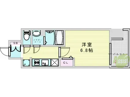 アドバンス大阪ヴェンティ(1K/7階)の間取り写真