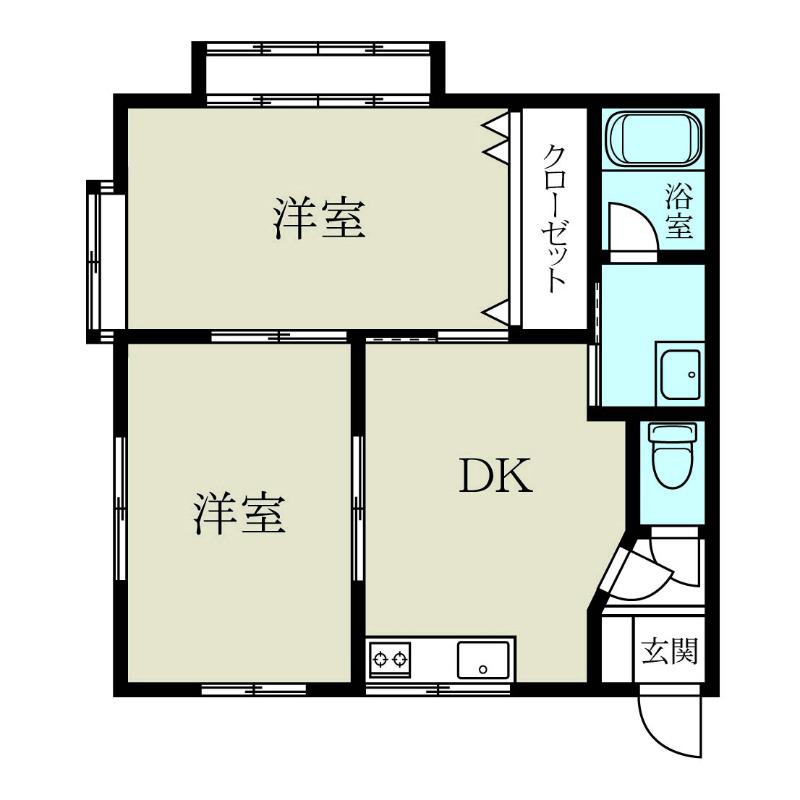 ドミールマツダA(2DK/2階)の間取り写真