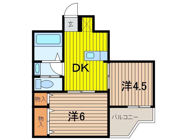 RENARVO URAWA(2DK/4階)の間取り写真