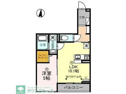 レイク・エスポワ(1LDK/2階)の間取り写真