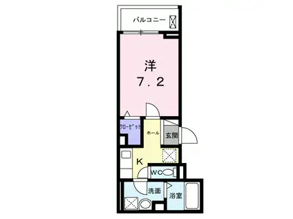 エルグ2(1K/3階)の間取り写真