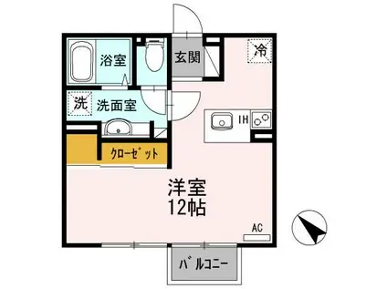 コラール日の出(ワンルーム/2階)の間取り写真