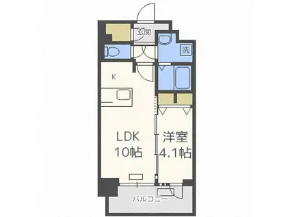 プレサンス新大阪イオリア(1LDK/7階)の間取り写真
