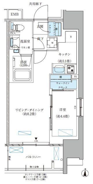 パークアクシス西大島コンフォートスクエア(1LDK/4階)の間取り写真