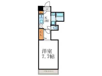 メゾンメルシー(1K/1階)の間取り写真