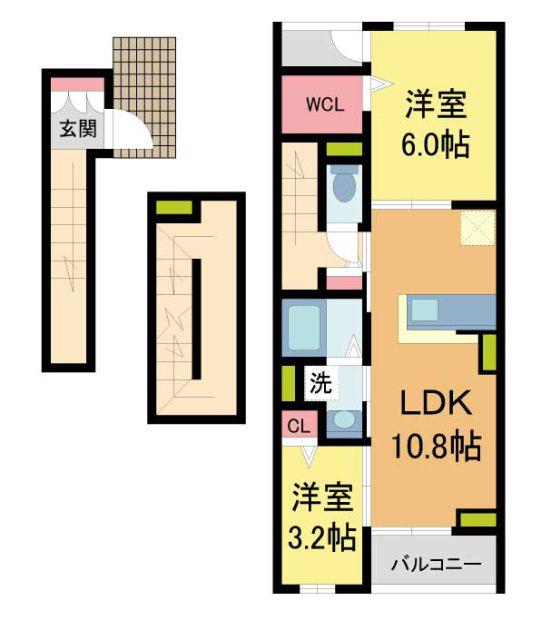 EXCEED宝塚(2LDK/3階)の間取り写真