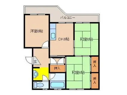 野中コーポ(3DK/1階)の間取り写真