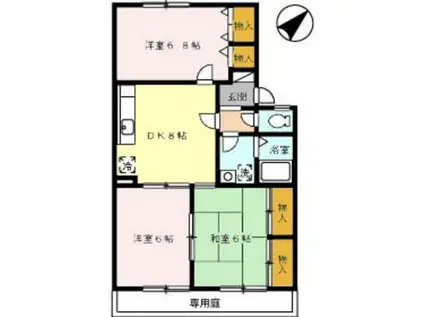 パークメゾンA(3DK/1階)の間取り写真